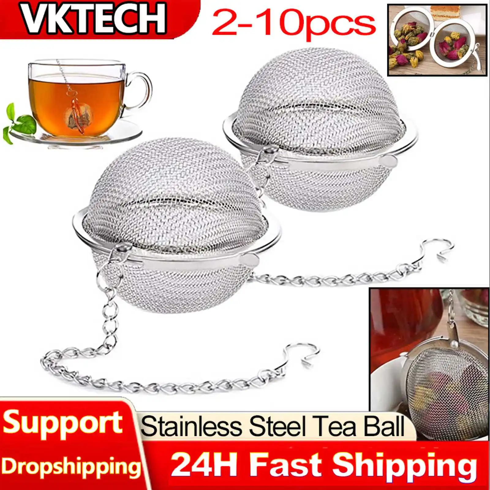 Nettle Leaf Tea - 2-10pcs Stainless Steel Ball Mesh Infuser