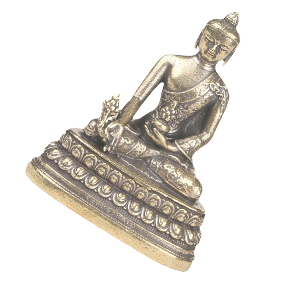 Ayurvedic & Herbal Wellness Kits - Vintage Brass Buddha Statue Sculpture Compact