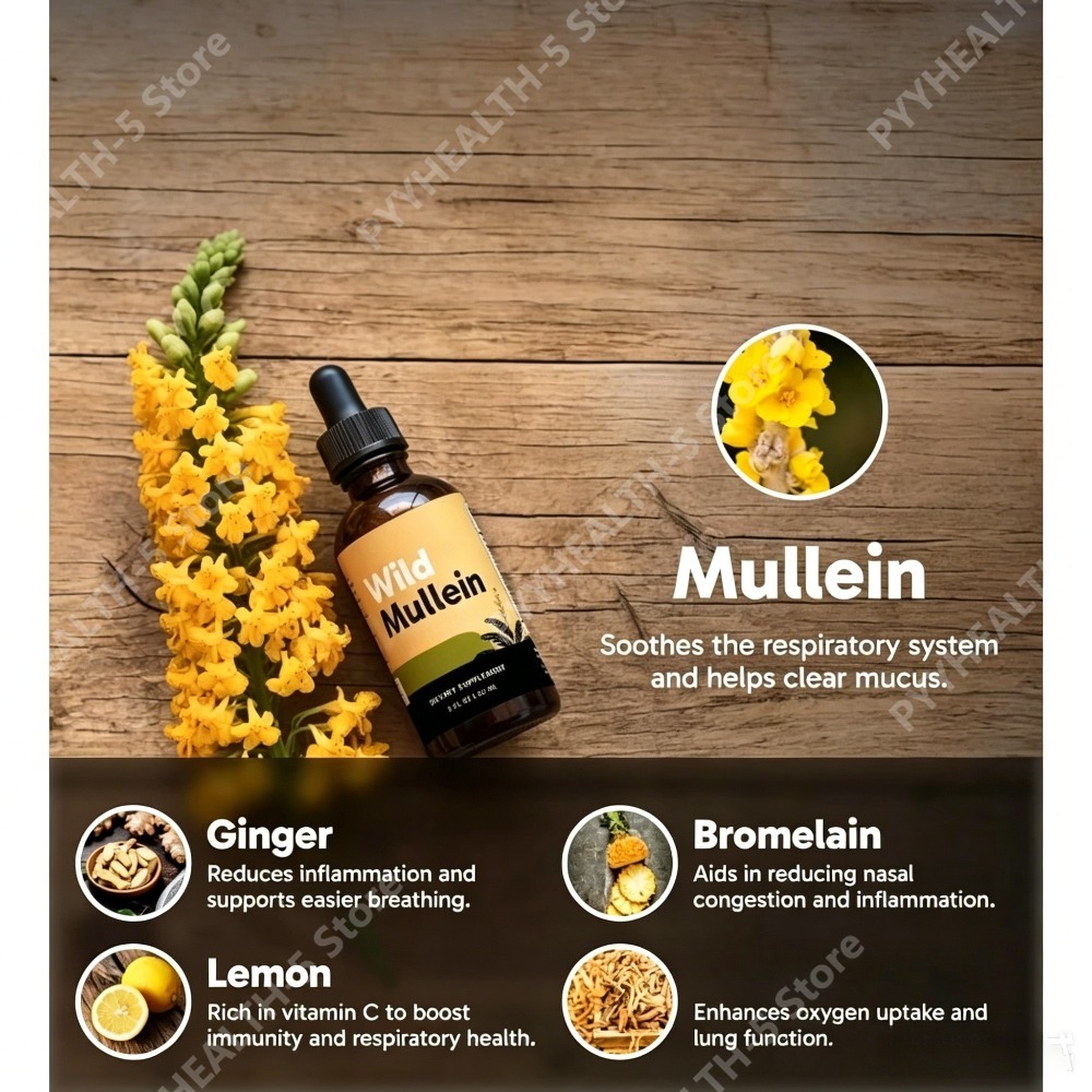 Wild Mullein Leaf Drops with G – Herbal Wellness Drops recenzja i cena