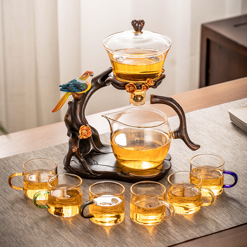Glass Automatic Tea Set  Lazy  – Nettle Leaf Tea recenzja i cena