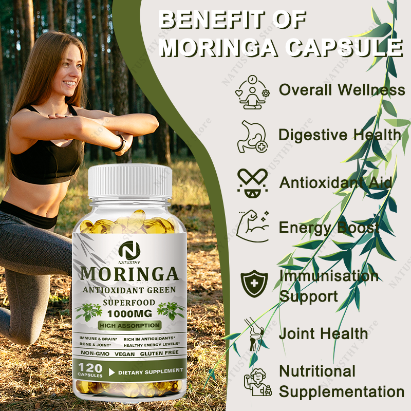 Moringa Organic 1000 mg - With – Moringa Leaf Powder recenzja i cena