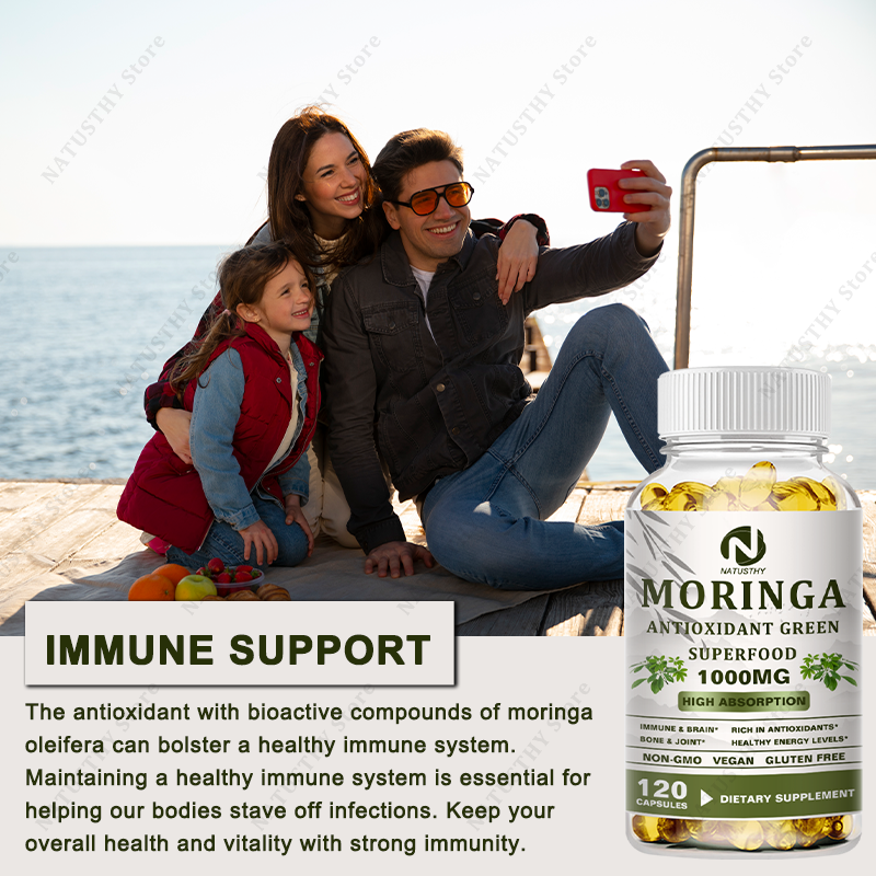 Moringa Organic 1000 mg - With – Moringa Leaf Powder recenzja i cena